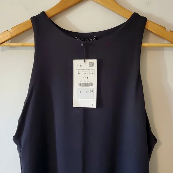 NWT Zara Halterneck Sleeveless Bodysuit - Black - Large - Picture 3 of 10